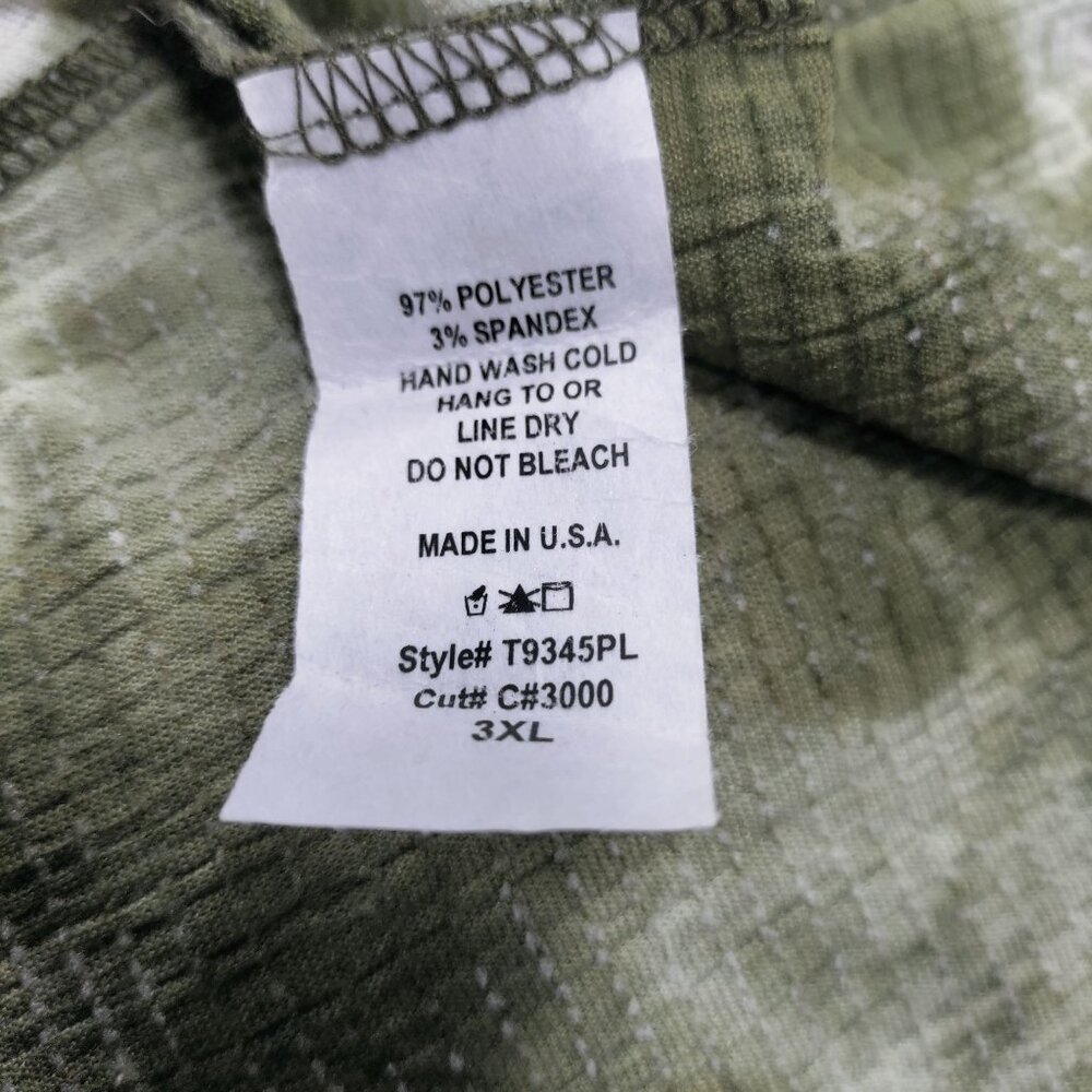 Dar Mode Boho Geometric Tie Dye Short Sleeve High Low Tunic Blouse Green 3XL - Picture 8 of 12